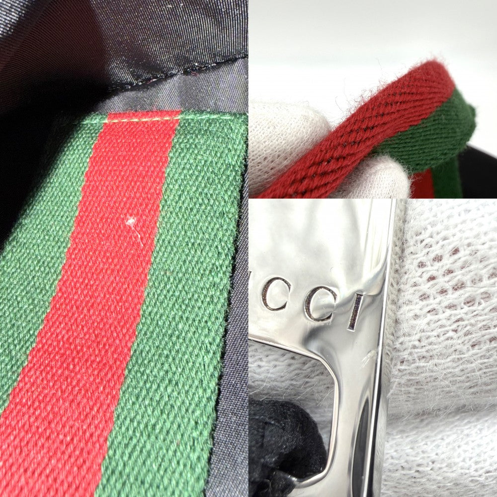 GUCCI グッチ トートバッグ シェリーライン ハンドバッグ 802172 ナイロン ブラック 黒 シルバー金具 メンズ【中古品】