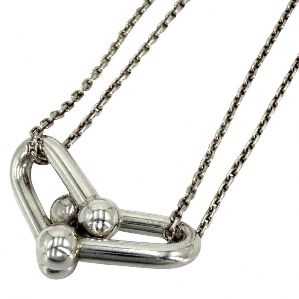 TIFFANY&Co. ティファニー ネックレス ハードウェア ダブル リンク ネックレス ジュエリー アクセサリー メンズ レディース シルバー925 ユニセックス 約12.2g【中古品】