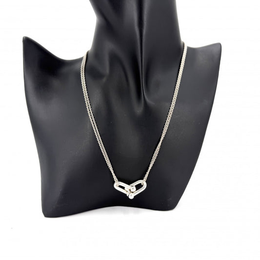 TIFFANY&Co. ティファニー ネックレス ハードウェア ダブル リンク ネックレス ジュエリー アクセサリー メンズ レディース シルバー925 ユニセックス 約12.2g【中古品】