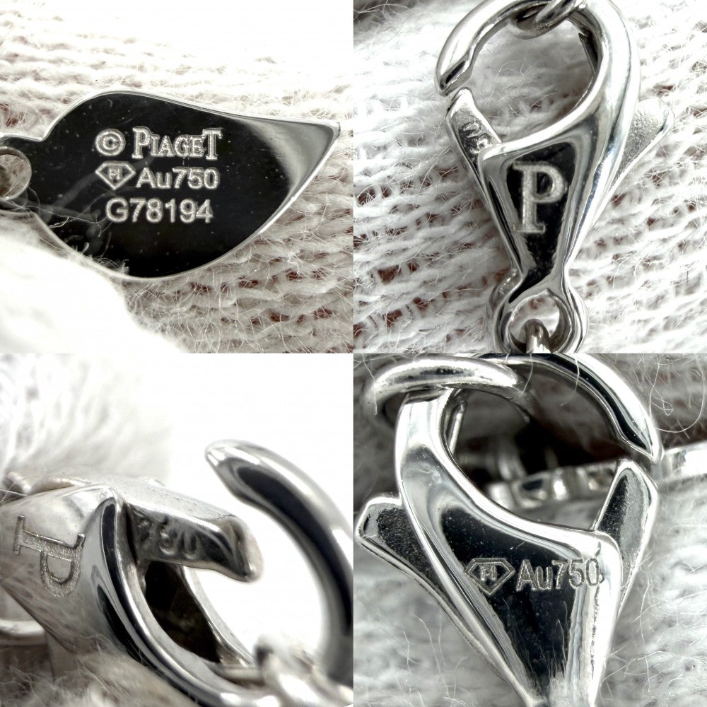 PIAGET ピアジェ ネックレス ローズ ペンダント ジュエリー アクセサリー Au750 18金WG K18ホワイトゴールド ダイヤモンド シルバー レディース 約4.2g【中古品】