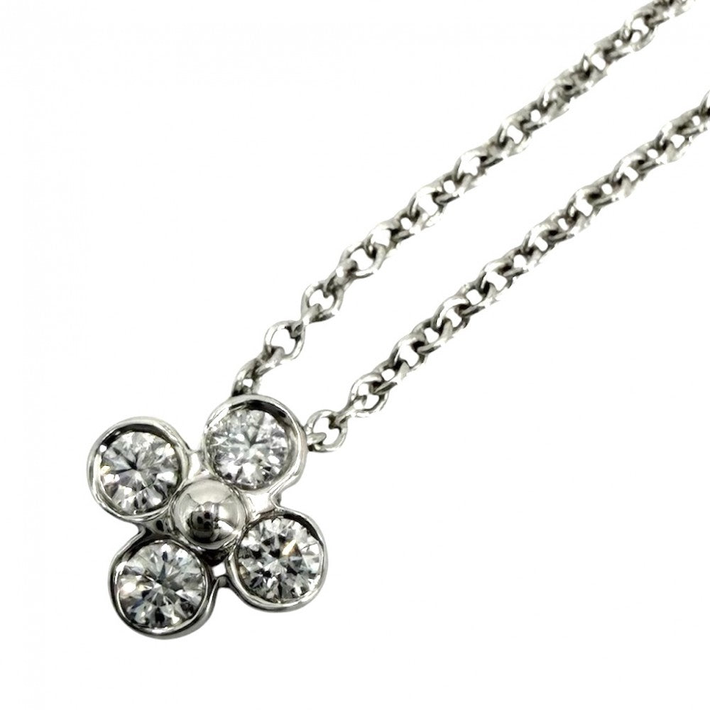 TIFFANY&Co. ティファニー ネックレス ベゼルセット アクセサリー ジュエリー Pt950プラチナ ダイヤモンド レディース 約3.2g【中古品】
