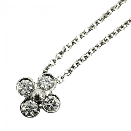 TIFFANY&Co. ティファニー ネックレス ベゼルセット アクセサリー ジュエリー Pt950プラチナ ダイヤモンド レディース 約3.2g【中古品】