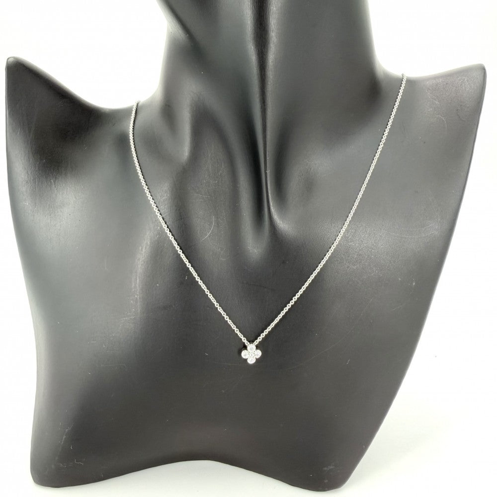 TIFFANY&Co. ティファニー ネックレス ベゼルセット アクセサリー ジュエリー Pt950プラチナ ダイヤモンド レディース 約3.2g【中古品】