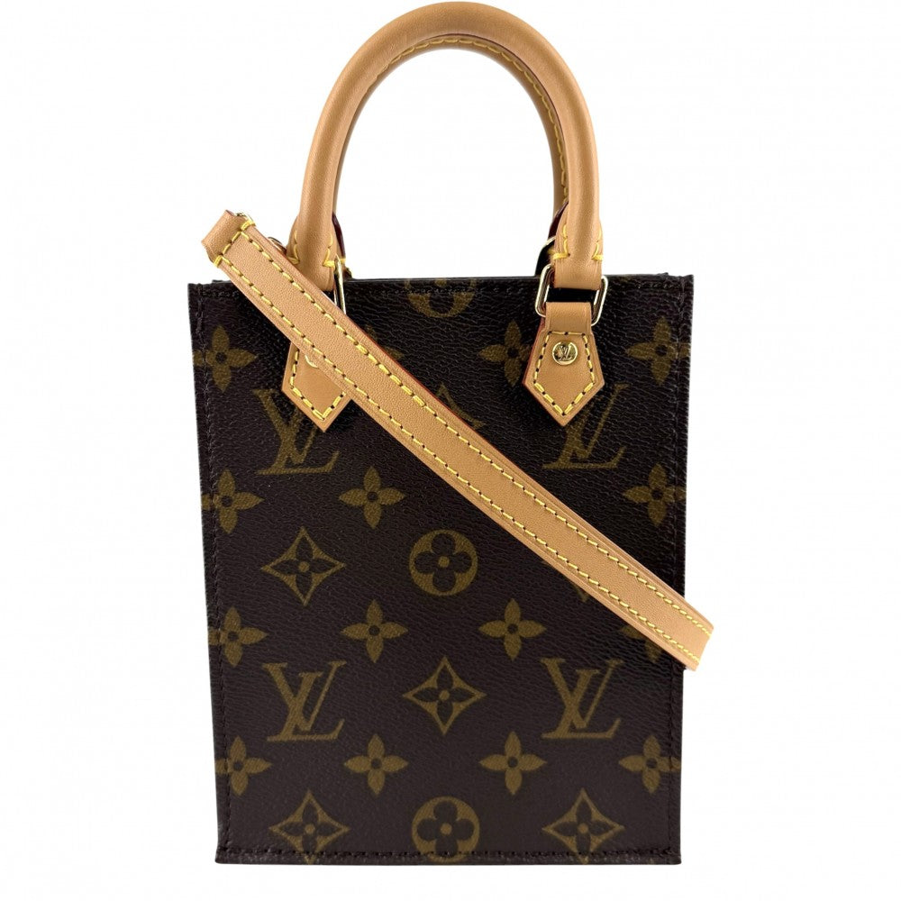 LOUIS VUITTON ルイヴィトン 2WAY プティット・サックプラ ハンドバッグ ショルダーバッグ ブラウン M81925 モノグラムキャンバス ゴールド金具 レディース【中古品】