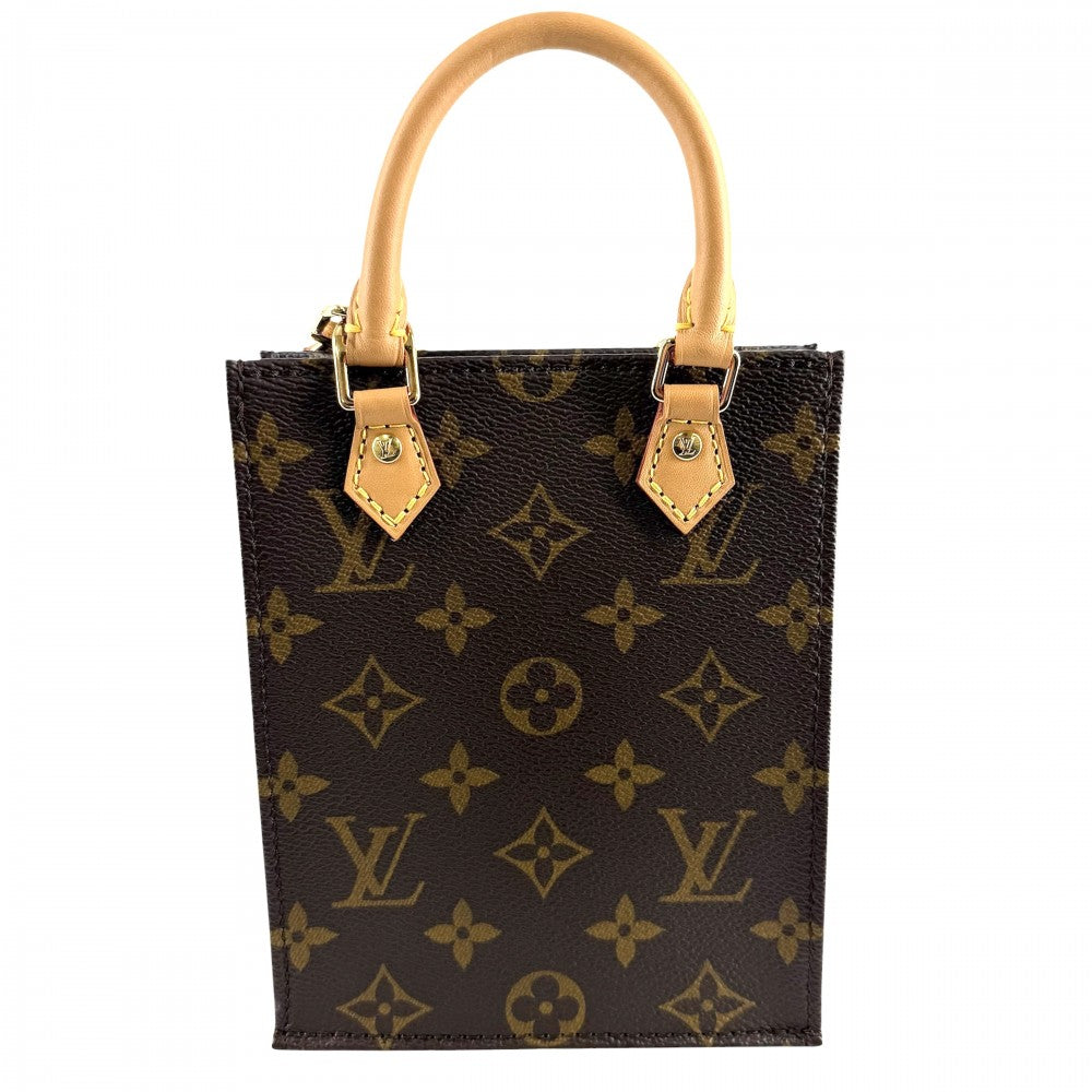 LOUIS VUITTON ルイヴィトン 2WAY プティット・サックプラ ハンドバッグ ショルダーバッグ ブラウン M81925 モノグラムキャンバス ゴールド金具 レディース【中古品】