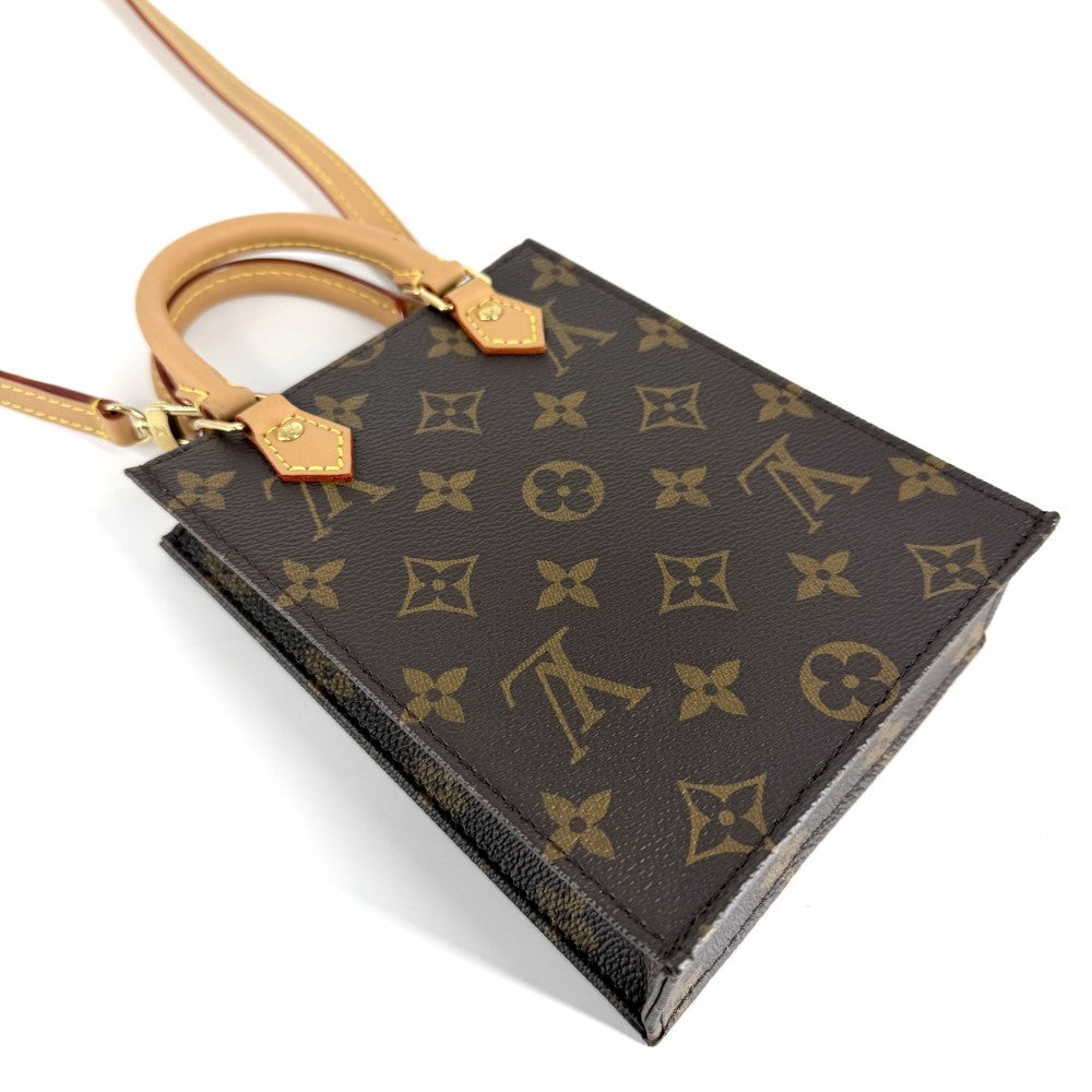 LOUIS VUITTON ルイヴィトン 2WAY プティット・サックプラ ハンドバッグ ショルダーバッグ ブラウン M81925 モノグラムキャンバス ゴールド金具 レディース【中古品】