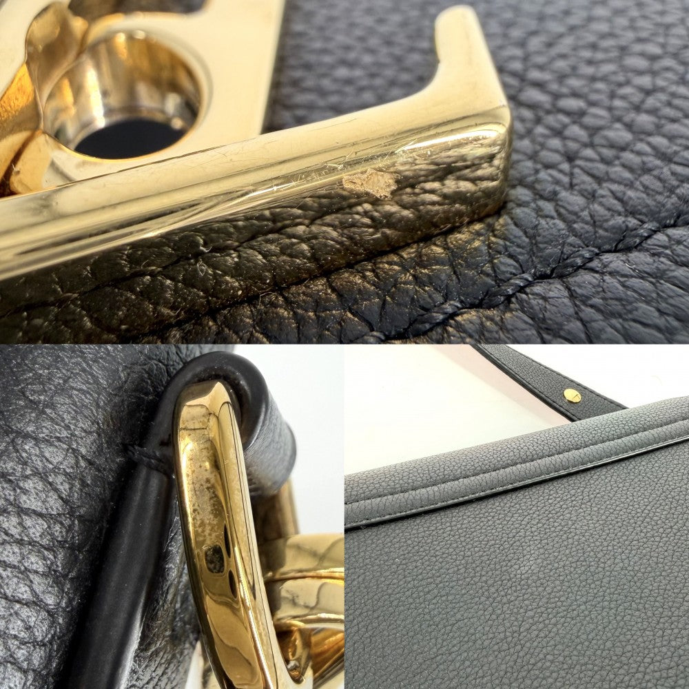 LOUIS VUITTON ルイヴィトン 2WAY ロックミーテンダー ハンドバッグ ショルダーバッグ LVターンロック M58557 レザー ブラック 黒 アイボリー ゴールド金具 レディース【中古品】
