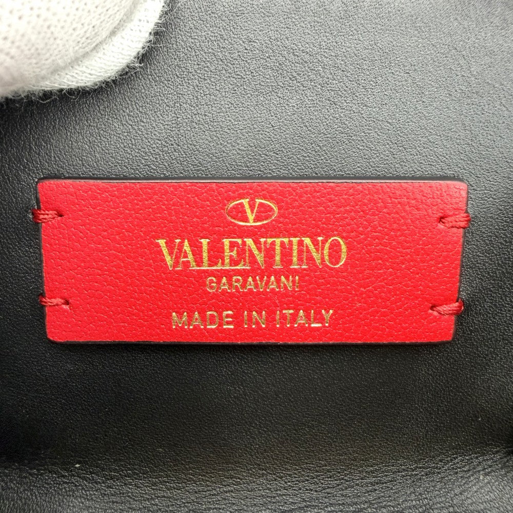 Valentino Garavani ヴァレンティノ・ガラヴァーニ ショルダーバッグ ポーチ ミニバッグ ショルダーポシェット 小さめ レザー ブルー 青 ゴールド金具 レディース【中古品】