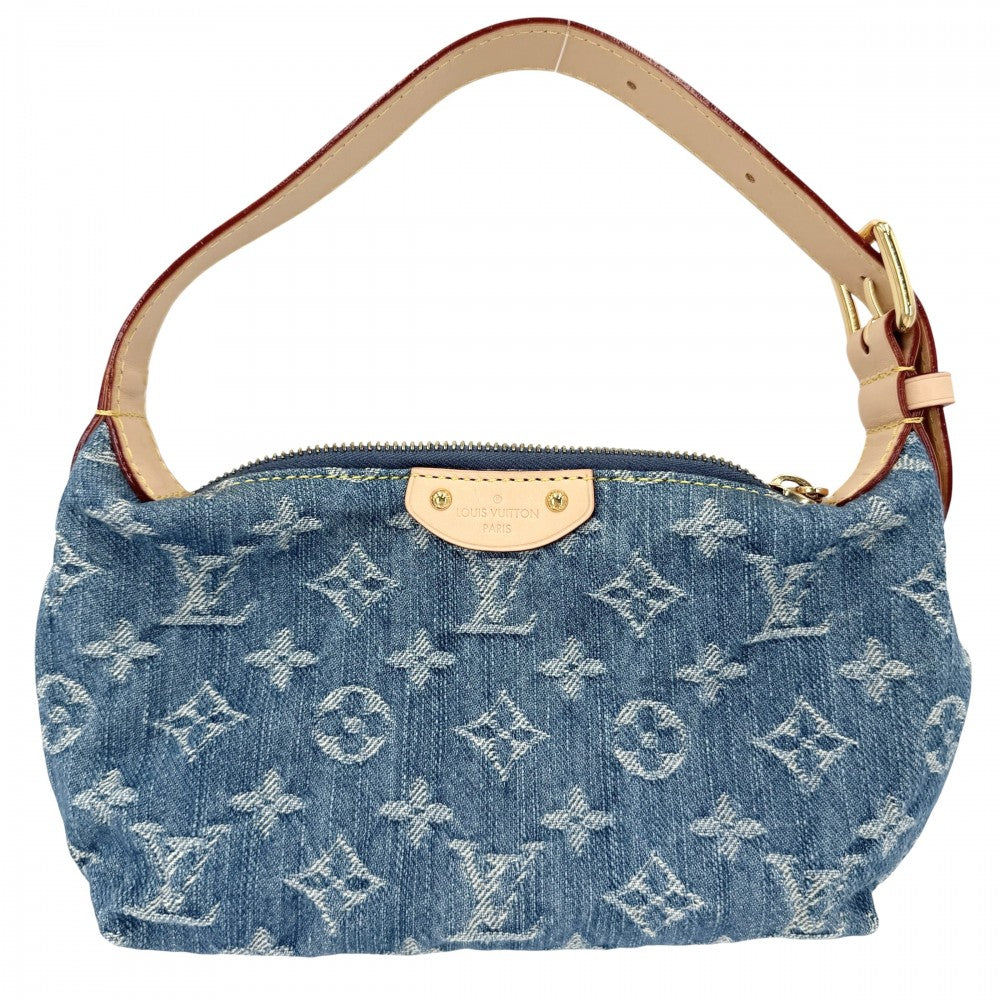LOUIS VUITTON ルイヴィトン ハンドバッグ ポシェットヒルズ ミニバッグ M82949 モノグラムデニム ブルー 青 ゴールド金具 レディース【中古品】