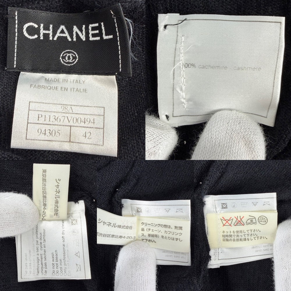 CHANEL シャネル ニット ココマーク タートルネック 服 アパレル トップス 薄手 セーター 42 ブラック 黒 秋 冬 カシミヤ レディース【中古品】