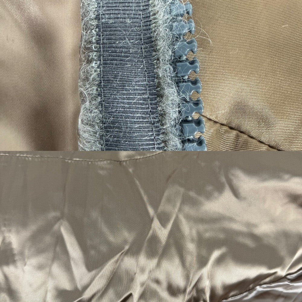 MONCLER モンクレール ダウンジャケット sacaiコラボ MIWAKO アウター 00サイズ
 グレー ブラウン系 シルバー金具 冬 ウール ナイロン レディース【中古品】