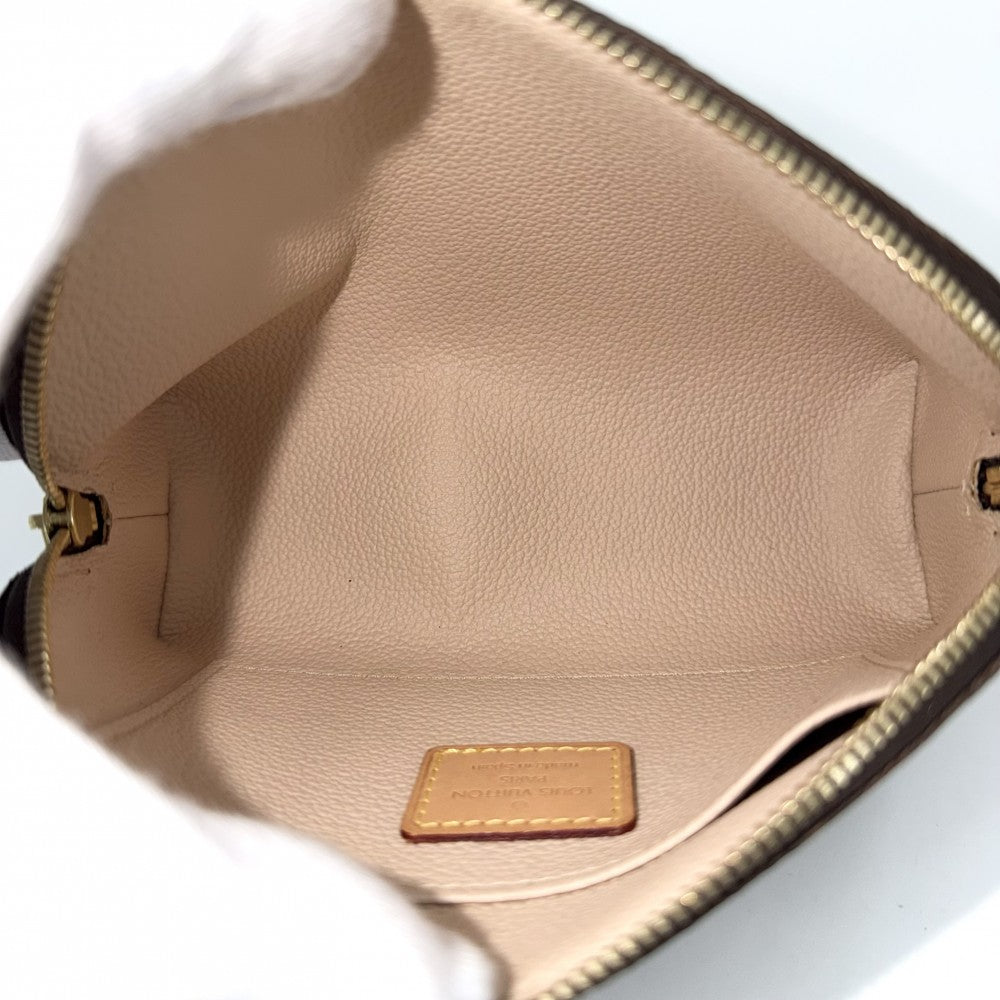 LOUIS VUITTON ルイヴィトン ポーチ モノグラム ポシェットコスメティックPM 化粧ポーチ コスメポーチ 小物入れ M47515 ブラウン 茶 ゴールド金具 レディース【中古品】