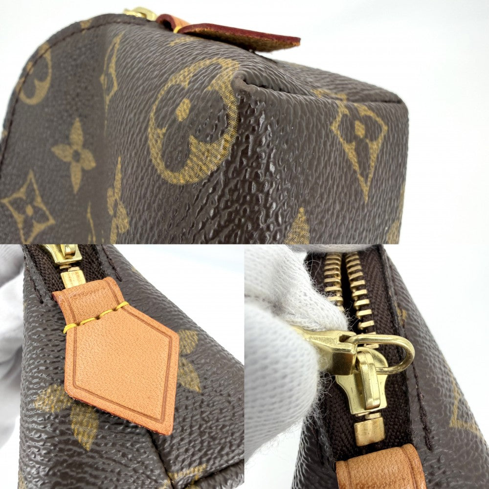 LOUIS VUITTON ルイヴィトン ポーチ モノグラム ポシェットコスメティックPM 化粧ポーチ コスメポーチ 小物入れ M47515 ブラウン 茶 ゴールド金具 レディース【中古品】