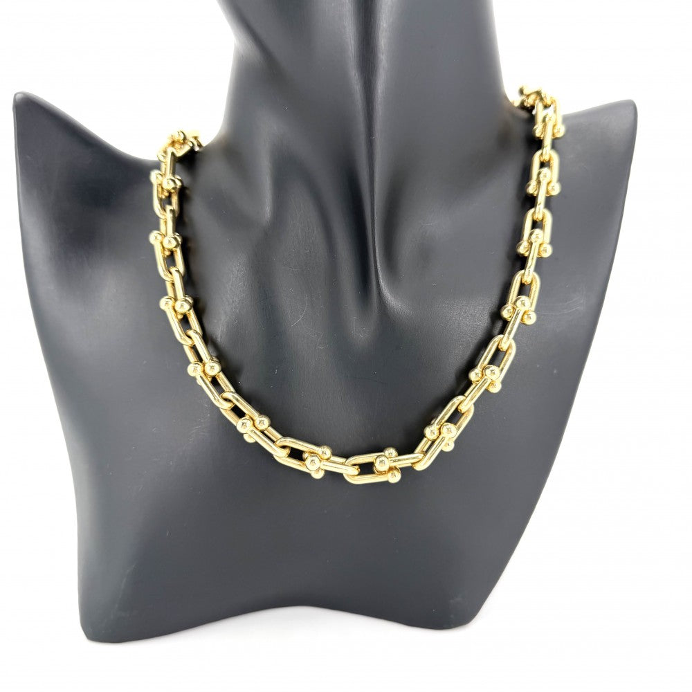 TIFFANY&Co. ティファニー ネックレス ハードウェア スモールリンク ジュエリー アクセサリー Au750 18金YG K18イエローゴールド レディース 約55.2g【中古品】