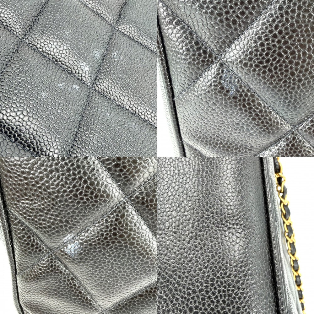 CHANEL シャネル ハンドバッグ マトラッセ ココマーク チェーントートバッグ キャビアスキン ブラック 黒 ゴールド金具 レディース【中古品】