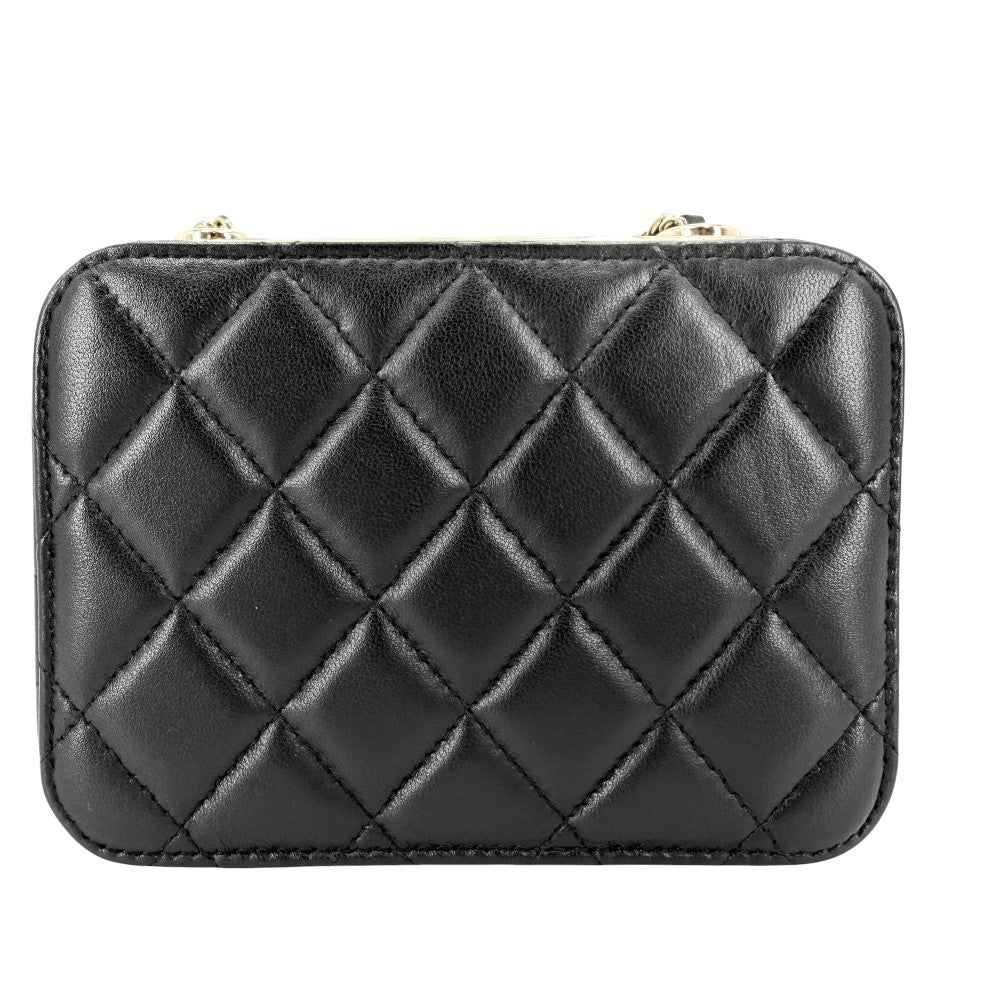 CHANEL シャネル ショルダーバッグ マトラッセ チェーンポシェット ココマーク ラムスキン ブラック 黒 ゴールド金具 レディース【中古品】