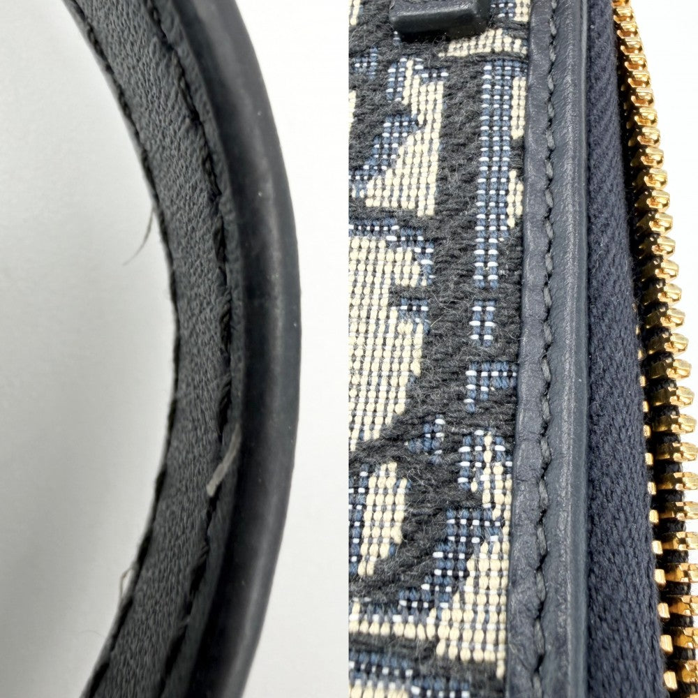 Christian Dior クリスチャンディオール ショルダーバッグ オブリーク 30 モンテーニュ フォンポーチ 30 Montaigne Call'in Dior キャンバス レザー ネイビー 紺 ベージュ ゴールド金具 レディース【中古品】