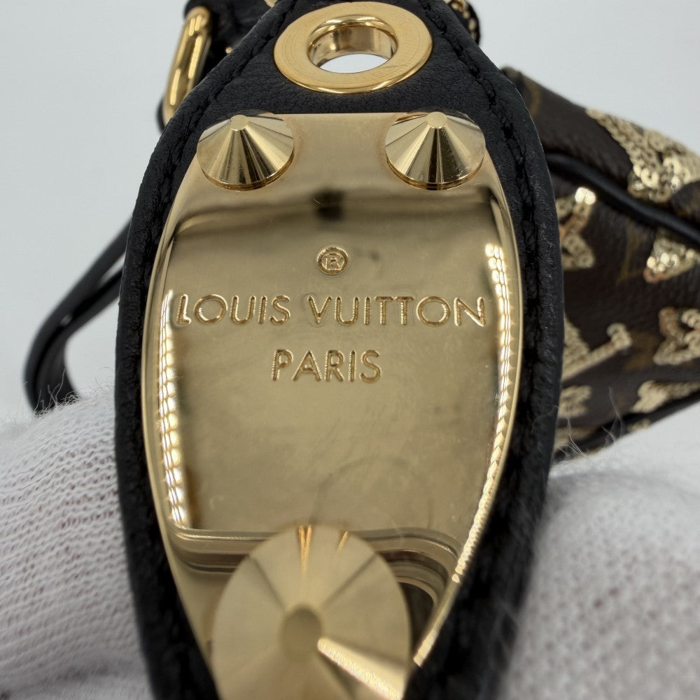 LOUIS VUITTON ルイヴィトン ハンドバッグ ミニバッグ モノグラムエクリプス スパンコール ミニポシェットアクセソワール M60125 ブラウン 茶 ブラック 黒 ゴールド金具 レディース【中古品】