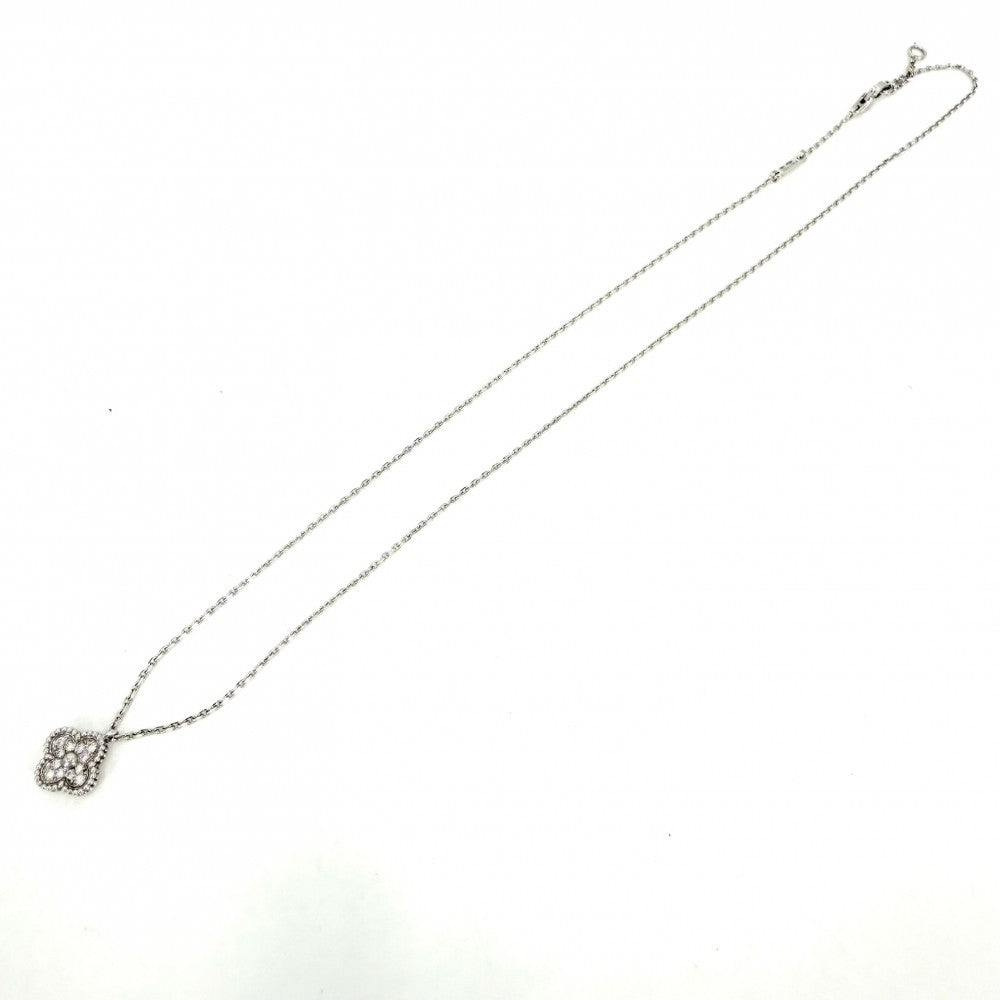 Van Cleef & Arpels ヴァンクリーフ＆アーペル ネックレス スウィートアルハンブラ ジュエリー 18金WG K18ホワイトゴールド ダイヤモンド VCARO85900 レディース 約3.4g【中古品】