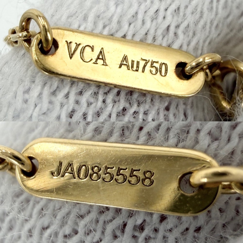Van Cleef & Arpels ヴァンクリーフ＆アーペル ブレスレット スウィートアルハンブラ アクセサリー ジュエリー 18金YG Au750 K18イエローゴールド マザーオブパール VCARF68800 ホワイト 白 ゴールド金具 レディース 約1.9g【中古品】
