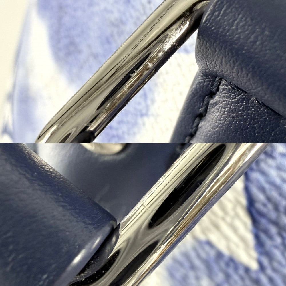 LOUIS VUITTON ルイヴィトン 2WAY モノグラムウォーターカラー ウィークエンド トートGM ハンドバッグ ショルダーバッグ M45755 ブルー 青 ホワイト 白 シルバー金具 メンズ【中古品】