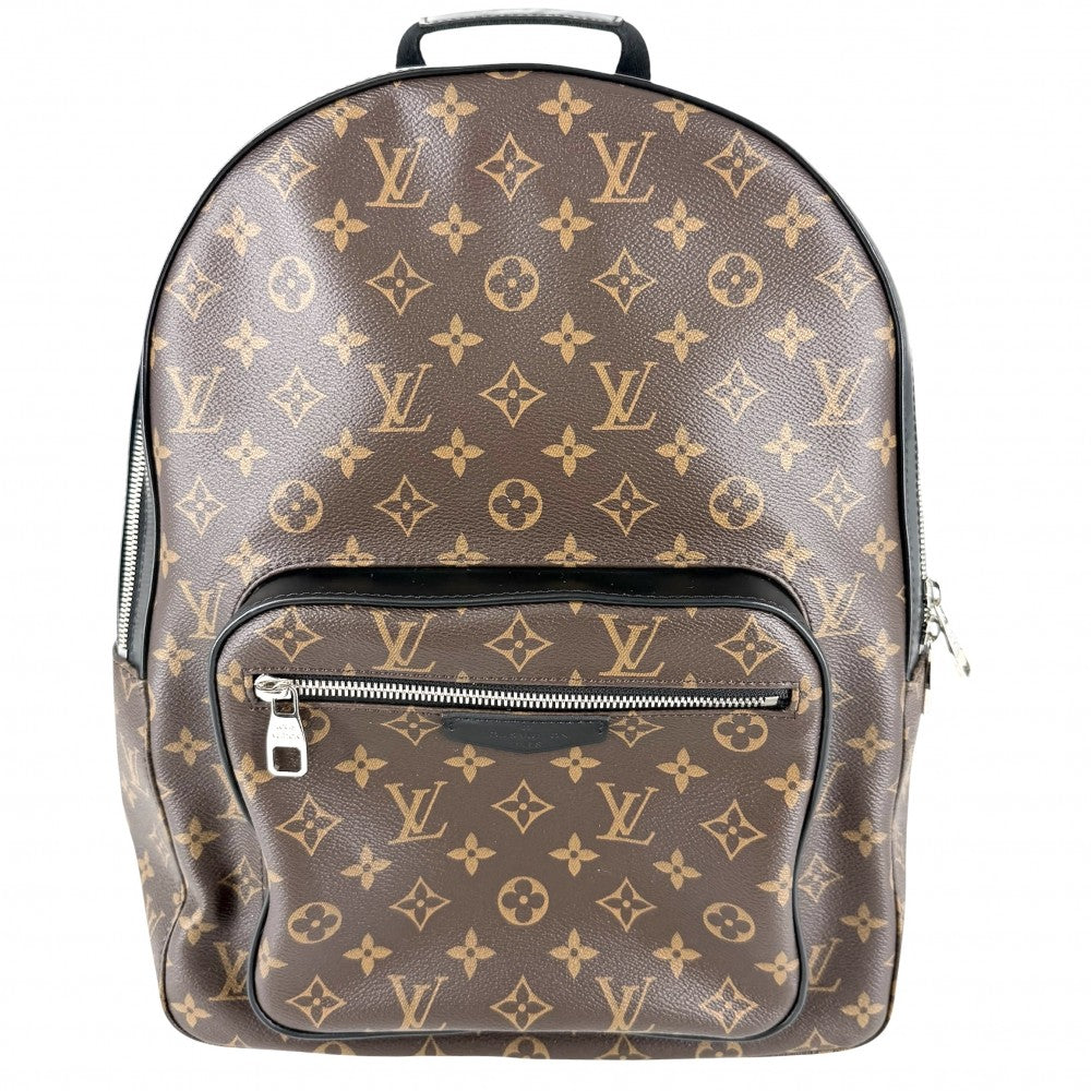 LOUIS VUITTON ルイヴィトン リュック ジョッシュNV バックパック M41530 モノグラムマカサー ブラウン 茶 ブラック 黒 シルバー金具 ユニセックス【中古品】