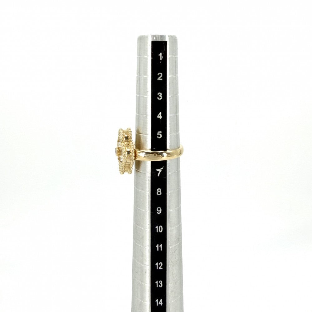 Van Cleef & Arpels ヴァンクリーフ＆アーペル 指輪 アクセサリー ヴィンテージアルハンブラ 18金YG Au750 ジュエリー K18イエローゴールド マザーオブパール 約6号 レディース 約6.8g【中古品】