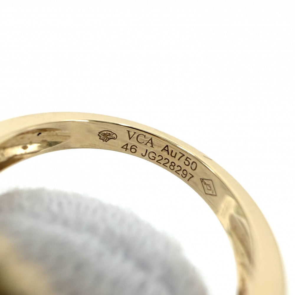 Van Cleef & Arpels ヴァンクリーフ＆アーペル 指輪 アクセサリー ヴィンテージアルハンブラ 18金YG Au750 ジュエリー K18イエローゴールド マザーオブパール 約6号 レディース 約6.8g【中古品】