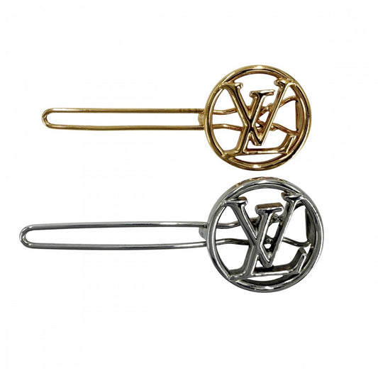 LOUIS VUITTON ルイヴィトン ヘアアクセサリー ベイビールイーズ バレッタ 小物 ファッションアイテム M00590 シルバー ゴールド レディース【中古品】