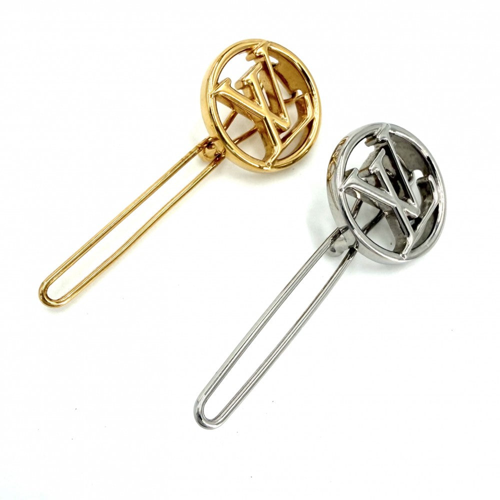 LOUIS VUITTON ルイヴィトン ヘアアクセサリー ベイビールイーズ バレッタ 小物 ファッションアイテム M00590 シルバー ゴールド レディース【中古品】
