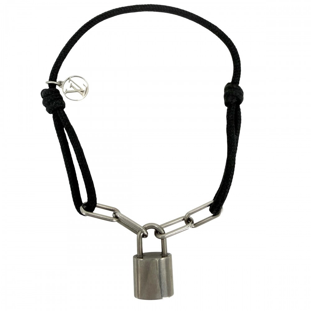 LOUIS VUITTON ルイヴィトン ブレスレット ブラスレ ロックイット ドゥドゥ アクセサリー Q95864 ブラック 黒 シルバー メンズ 約2.8g【中古品】