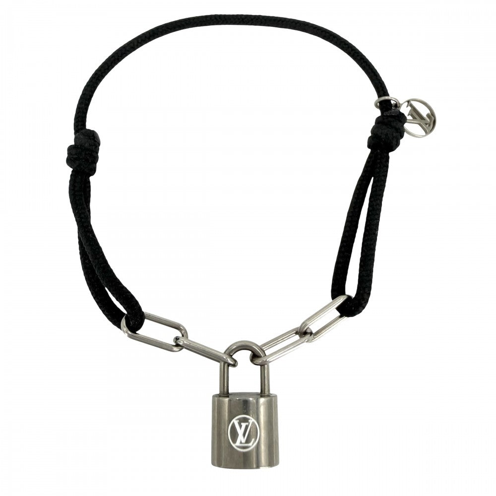 LOUIS VUITTON ルイヴィトン ブレスレット ブラスレ ロックイット ドゥドゥ アクセサリー Q95864 ブラック 黒 シルバー メンズ 約2.8g【中古品】