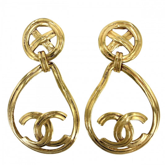 CHANEL シャネル イヤリング ココマーク アクセサリー ヴィンテージ スイング GP 96P ゴールド レディース 約25.6g 1996年【中古品】