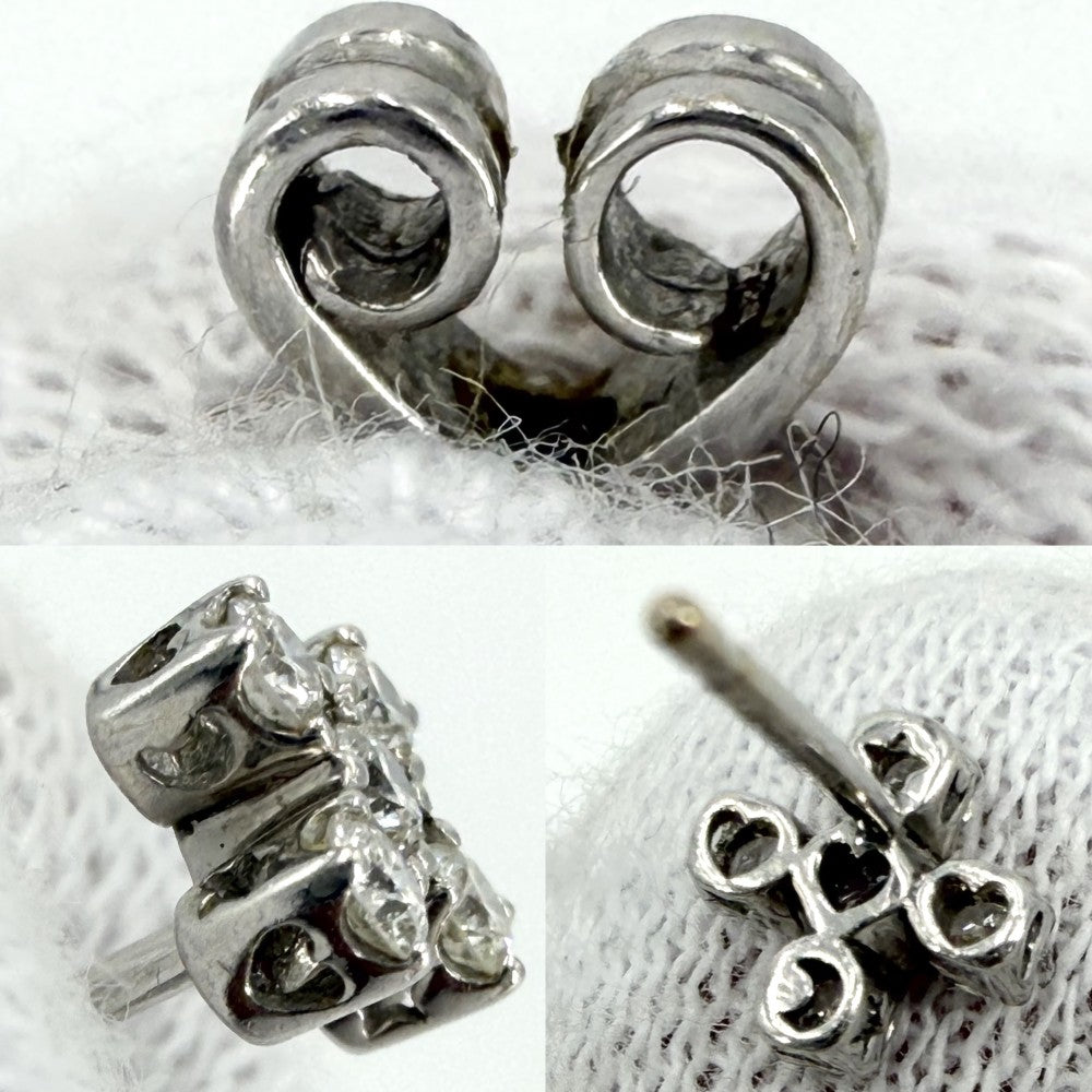 Ponte Vecchio ポンテヴェキオ ピアス ジュエリー アクセサリー Au750 18金WG K18ホワイトゴールド ダイヤモンド レディース 約1.5g【中古品】