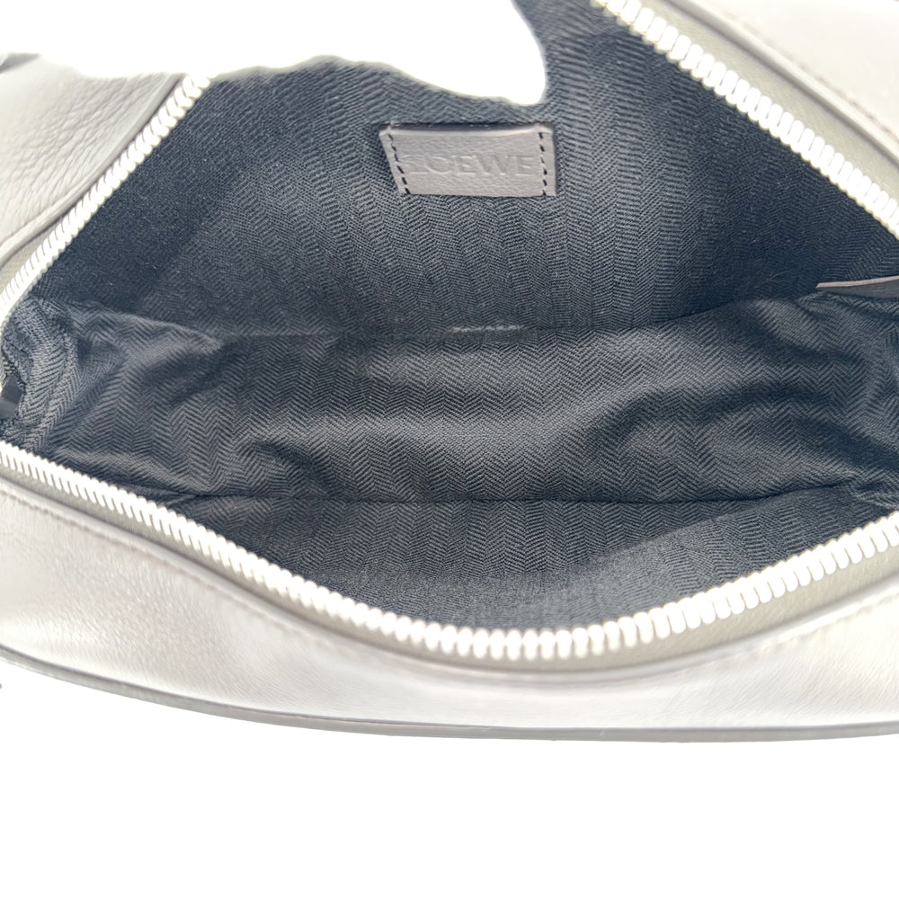 LOEWE ロエベ ボディバッグ コンバーチブル スリングバッグ レザー ダークグレー シルバー金具 メンズ【中古品】