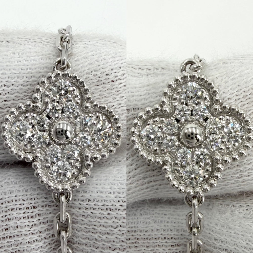 Van Cleef & Arpels ヴァンクリーフ＆アーペル ネックレス ロングネックレス ヴィンテージアルハンブラ ジュエリー 20モチーフ K18ホワイトゴールド ダイヤモンド VCARP2R800 ブラック 黒 レディース 約49.3g【中古品】