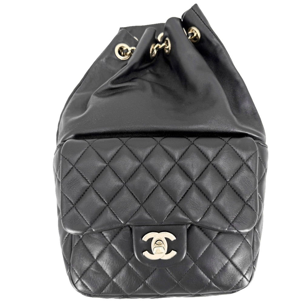 CHANEL シャネル リュック ココマーク マトラッセ ドローストリング レザー ブラック 黒 ゴールド金具 レディース【中古品】