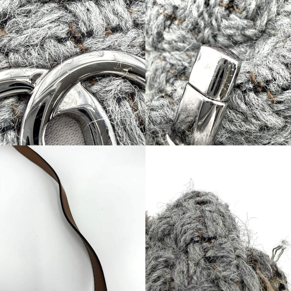 CHANEL シャネル 2WAY ハンドバッグ マトラッセ ショルダーバッグ ココマーク 秋 冬 ウール レザー グレー シルバー金具 レディース【中古品】