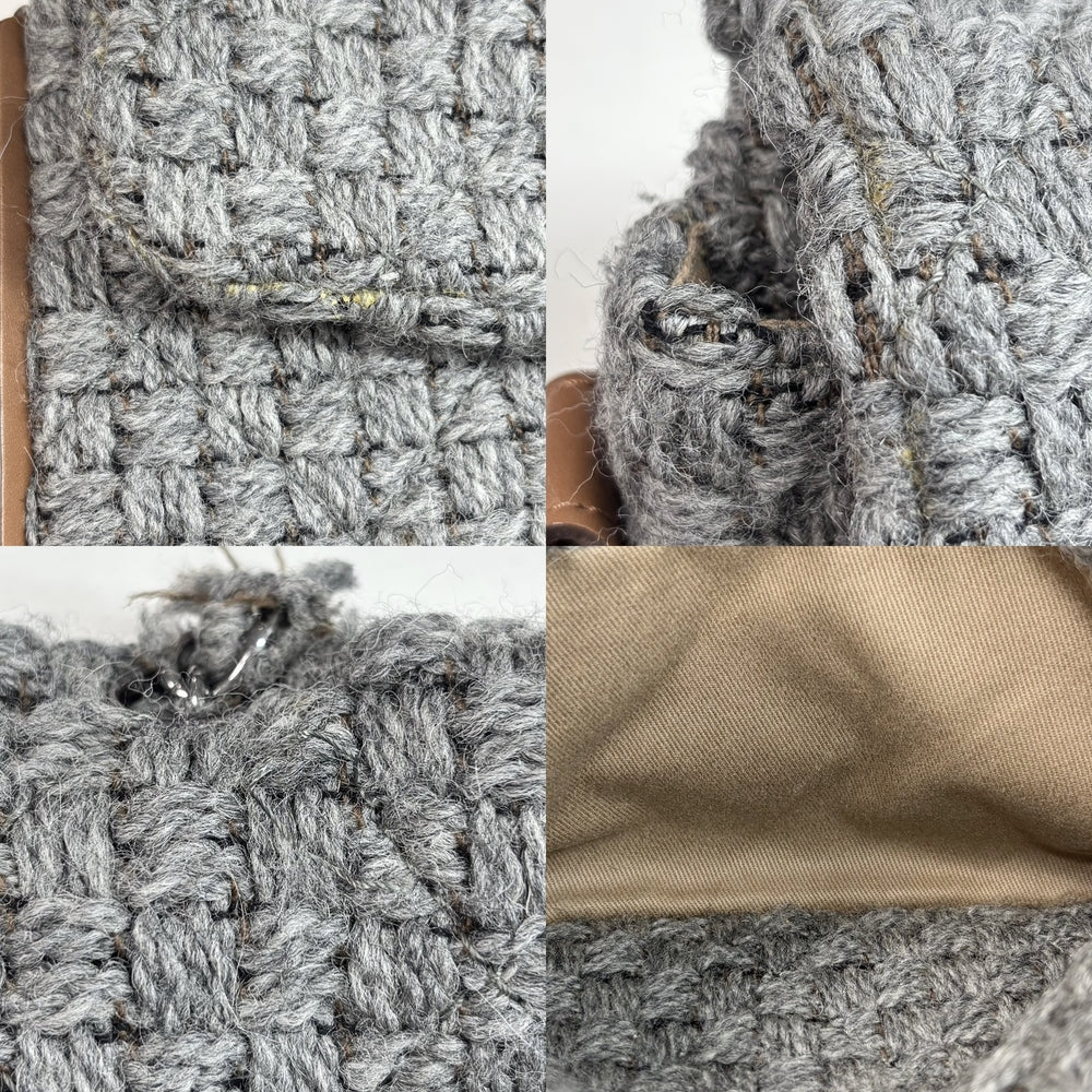 CHANEL シャネル 2WAY ハンドバッグ マトラッセ ショルダーバッグ ココマーク 秋 冬 ウール レザー グレー シルバー金具 レディース【中古品】