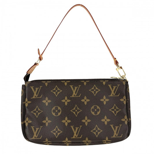 LOUIS VUITTON ルイヴィトン ハンドバッグ ポシェット アクセソワール M51980 モノグラムキャンバス ブラウン 茶 ゴールド金具 レディース【中古品】