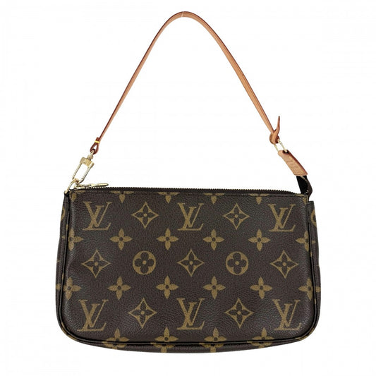 LOUIS VUITTON ルイヴィトン ハンドバッグ ポシェット アクセソワール M51980 モノグラムキャンバス ブラウン 茶 ゴールド金具 レディース【中古品】