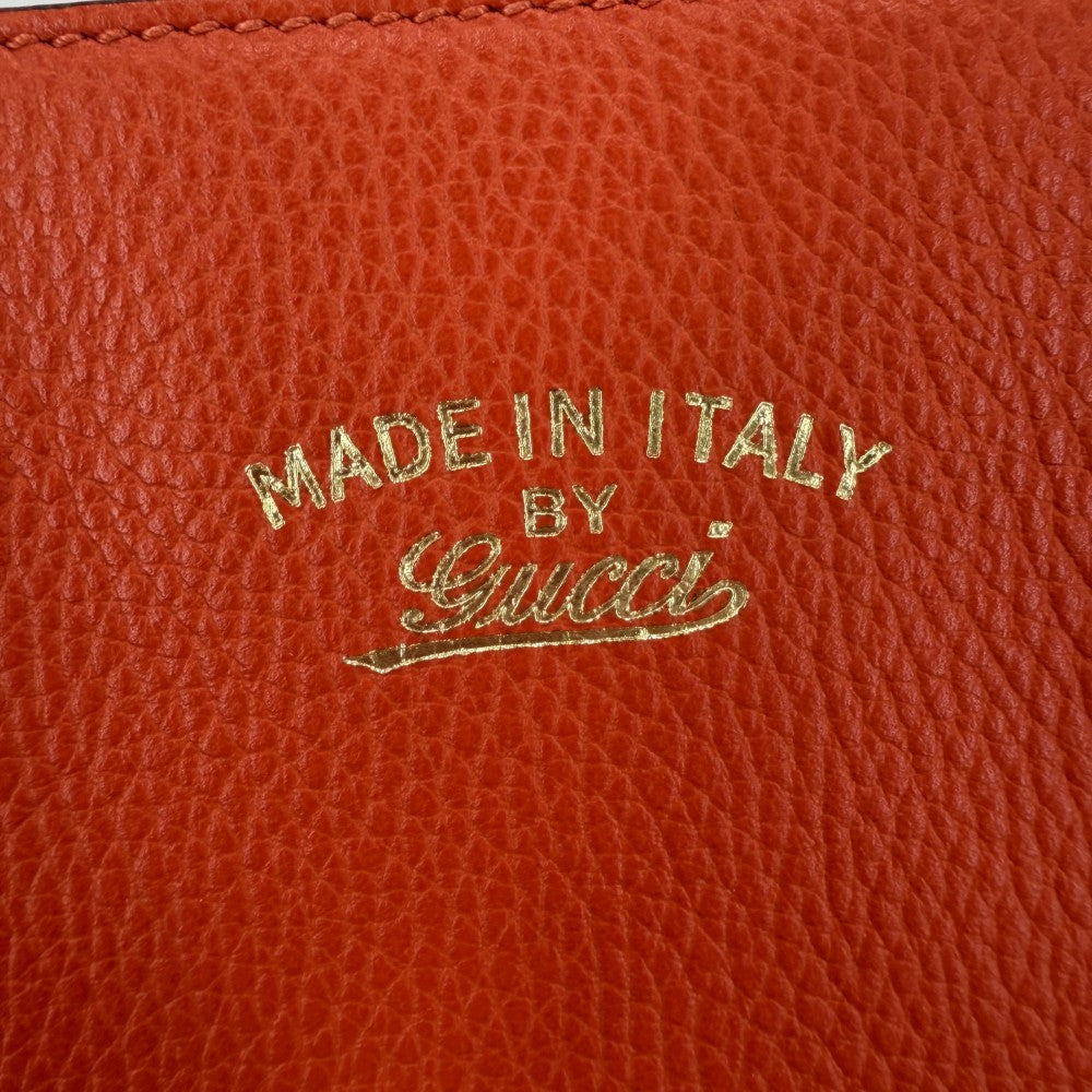 GUCCI グッチ ハンドバッグ スウィング トートバッグ 354408 レザー オレンジ ピンク ゴールド金具 レディース【中古品】