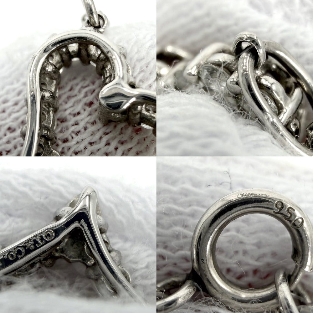 TIFFANY&Co. ティファニー ネックレス センチメンタル ハート ペンダント ジュエリー アクセサリー Pt950プラチナ ダイヤモンド レディース 約3.6g【中古品】