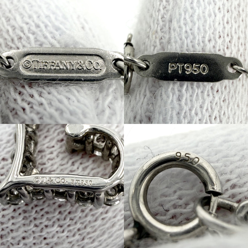 TIFFANY&Co. ティファニー ネックレス センチメンタル ハート ペンダント ジュエリー アクセサリー Pt950プラチナ ダイヤモンド レディース 約3.6g【中古品】