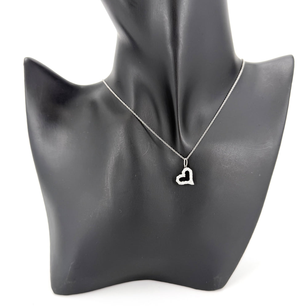 TIFFANY&Co. ティファニー ネックレス センチメンタル ハート ペンダント ジュエリー アクセサリー Pt950プラチナ ダイヤモンド レディース 約3.6g【中古品】
