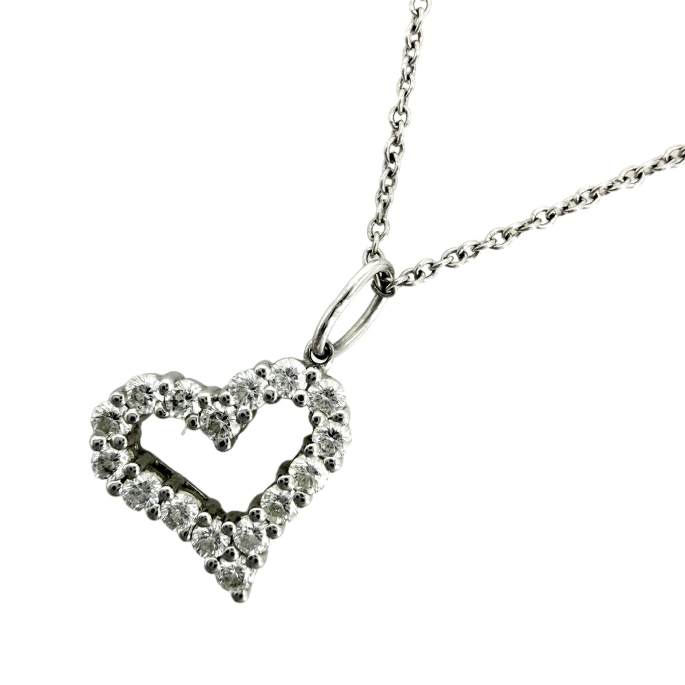 TIFFANY&Co. ティファニー ネックレス センチメンタル ハート ペンダント ジュエリー アクセサリー Pt950プラチナ ダイヤモンド レディース 約3.6g【中古品】