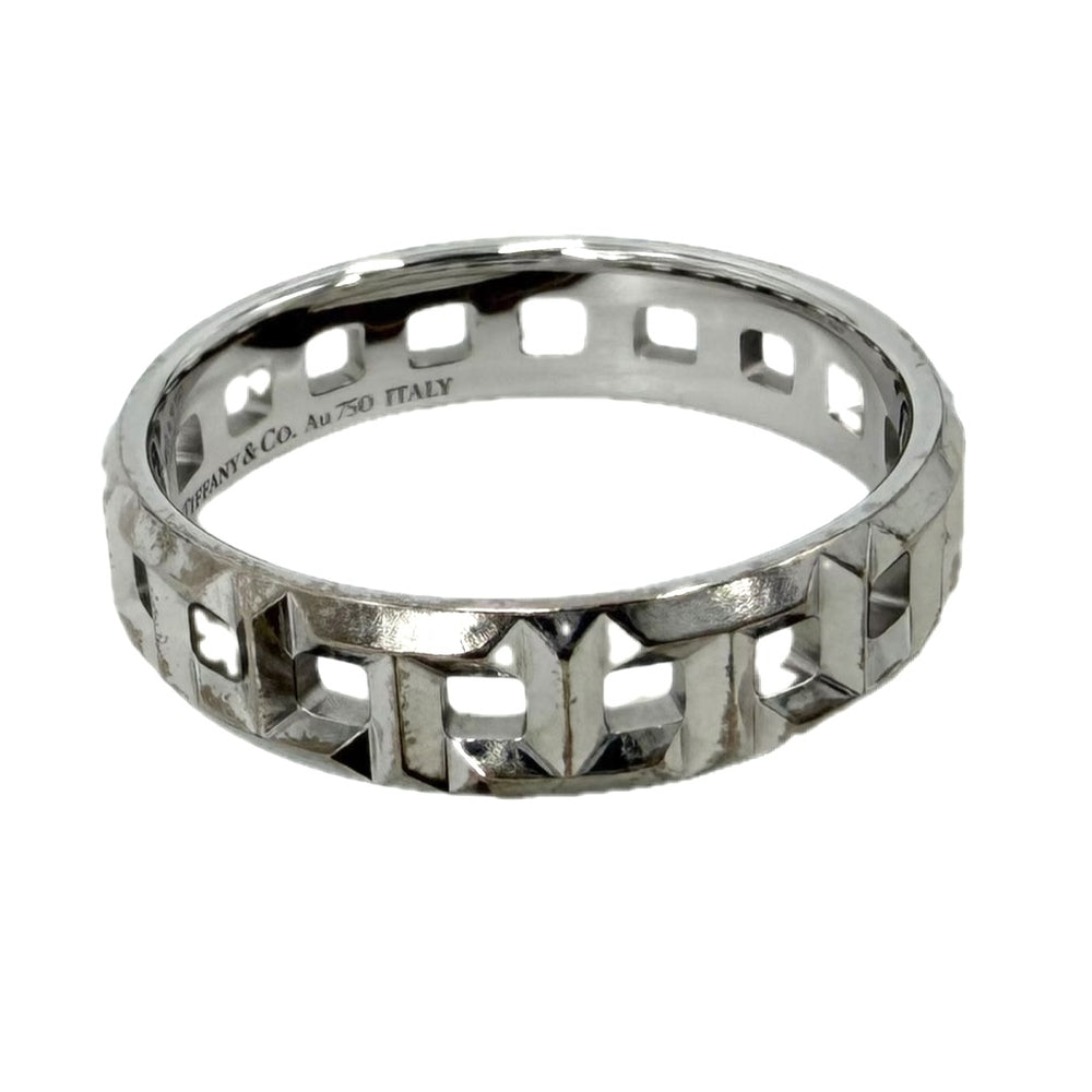 TIFFANY&Co. ティファニー 指輪 T トゥルー ナロー リング ジュエリー アクセサリー Au750 18金WG K18ホワイトゴールド 約22.5号 レディース 約6.2g【中古品】