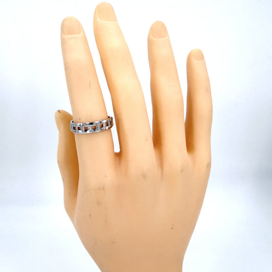 TIFFANY&Co. ティファニー 指輪 T トゥルー ナロー リング ジュエリー アクセサリー Au750 18金WG K18ホワイトゴールド 約22.5号 レディース 約6.2g【中古品】