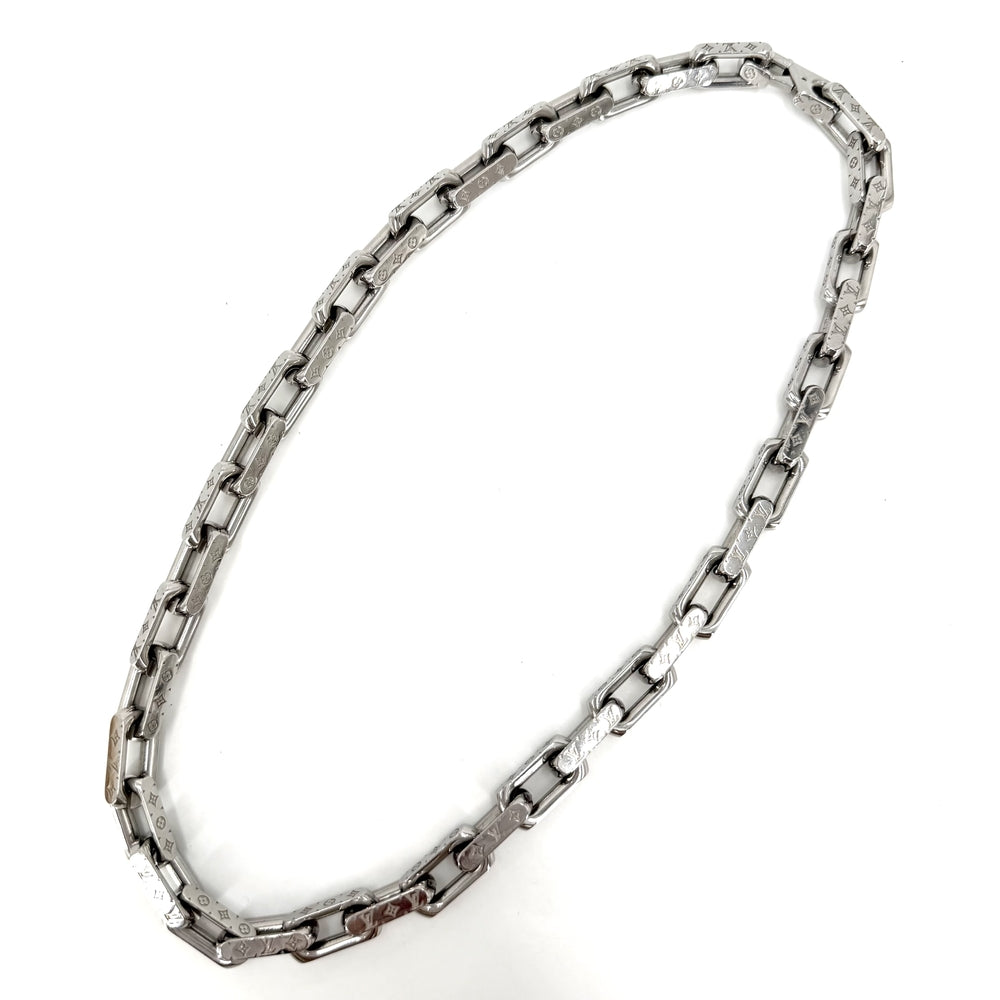 LOUIS VUITTON ルイヴィトン ネックレス チェーンモノグラム アクセサリー M00307 シルバー メンズ 約130.2g【中古品】