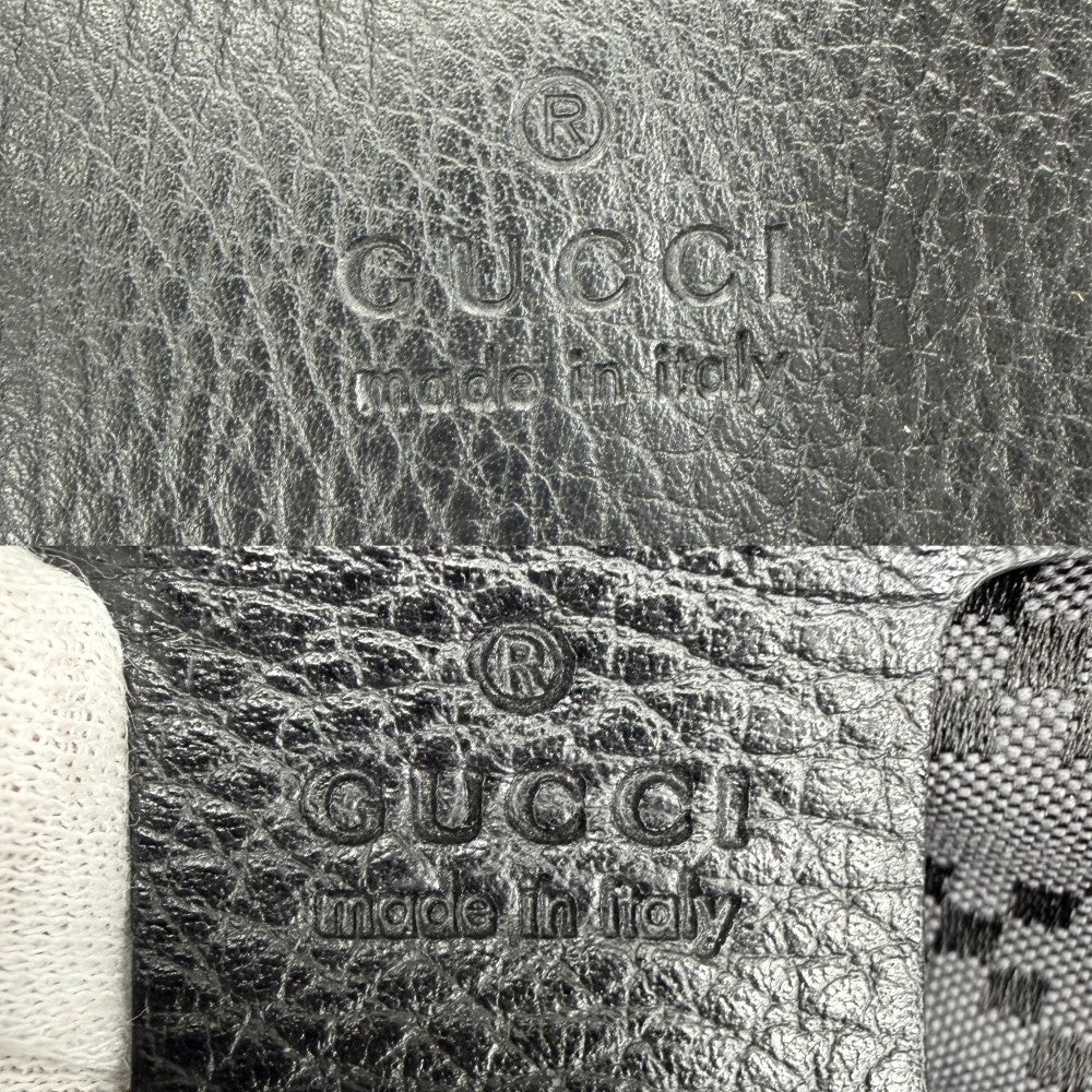 GUCCI グッチ 2WAY ブリーフケース トートバッグ ショルダーバッグ ハンドバッグ ビジネスバッグ 411872 レザー ブラック 黒 ネイビー 紺 シルバー金具 メンズ【中古品】